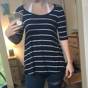 Blue and white striped shirt